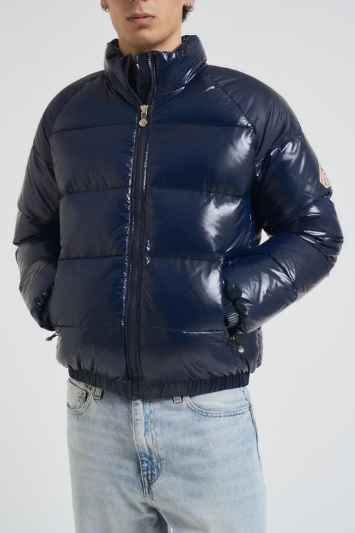 Piumino uomo in nylon lucido blu - 2