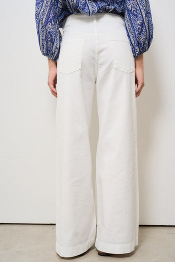 Jeans donna in denim bianco - 4