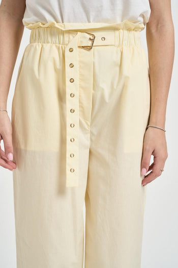 Pantalone donna con cintura giallo - 4