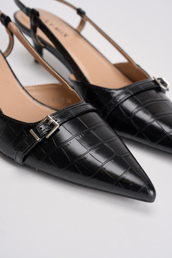 Slingback donna pitonate nere - 4