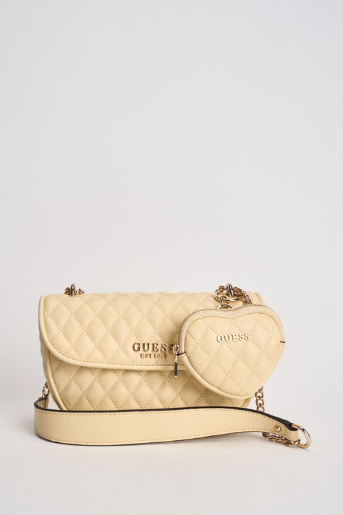 Borsa donna a tracolla giallo pastello matelassé