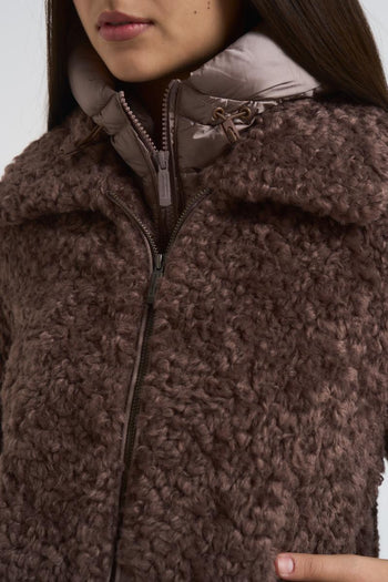 Cappotto donna marrone con pelliccia - 3
