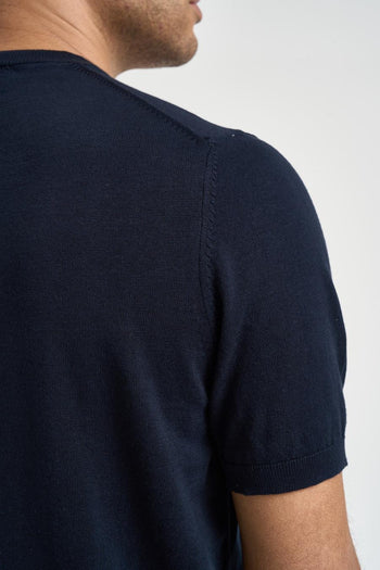 T-shirt uomo in maglia blu notte - 5