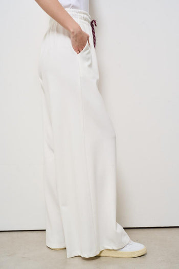 Pantaloni donna bianco a palazzo - 5