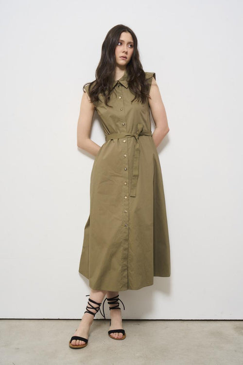 Abito donna verde militare chemisier