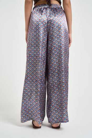 Pantalone donna fantasia bandana celeste - 3