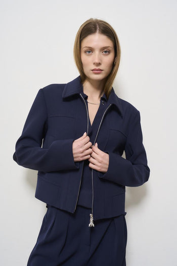 Women's cropped jacket blue - 6