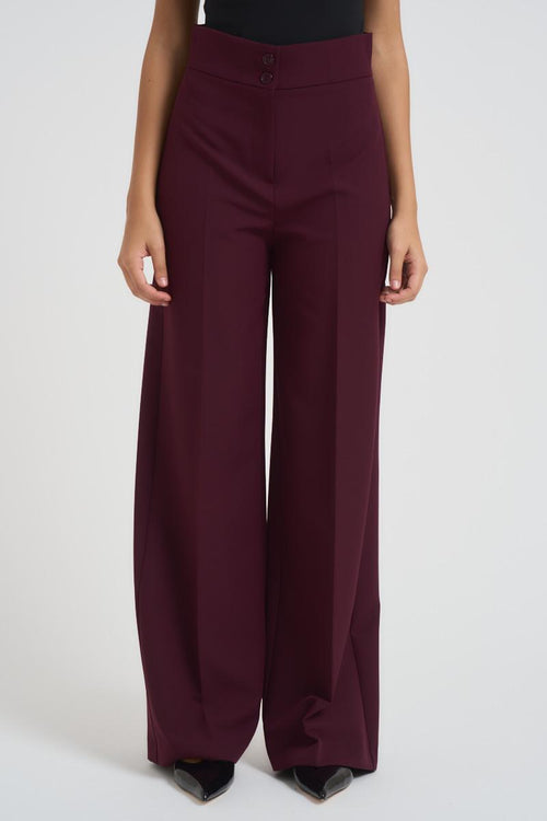 Pantalone donna dritto bordeaux - 2