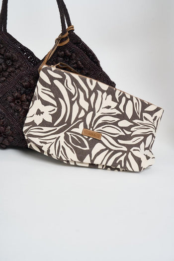 Borsa donna in rafia a spalla marrone - 5