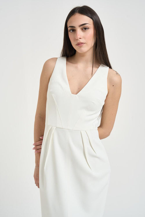 Abito donna midi bianco - 2