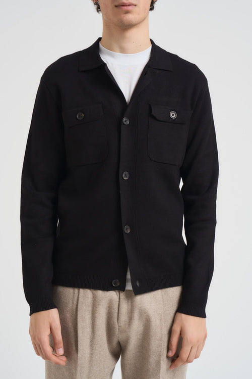 Giacca camicia uomo nero