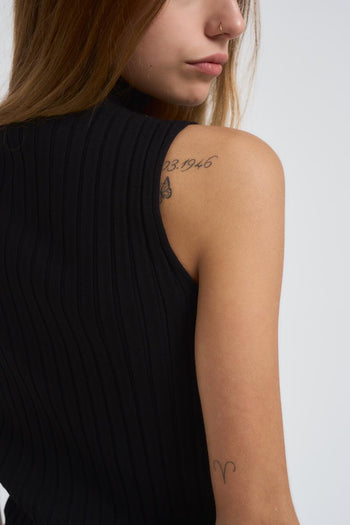 Lupetto donna smanicato nero - 5