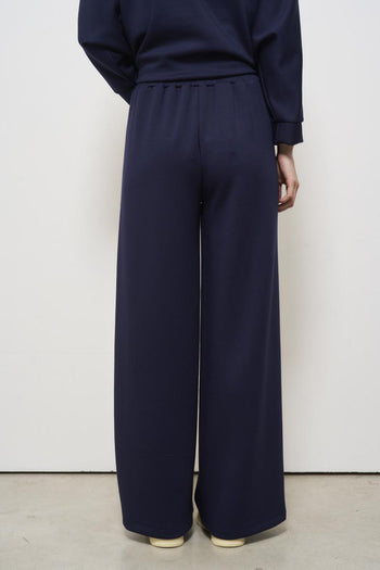 Pantalone donna blu a palazzo - 4