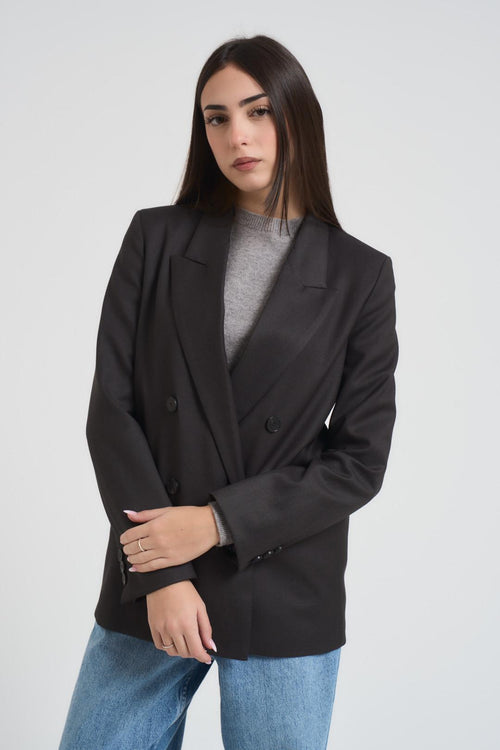 Giacca donna doppiopetto antracite - 2