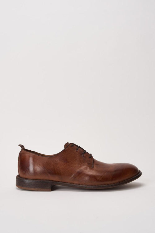 Stringata uomo marrone in pelle