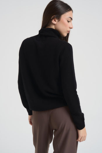 Maglia donna a collo alto nero - 4
