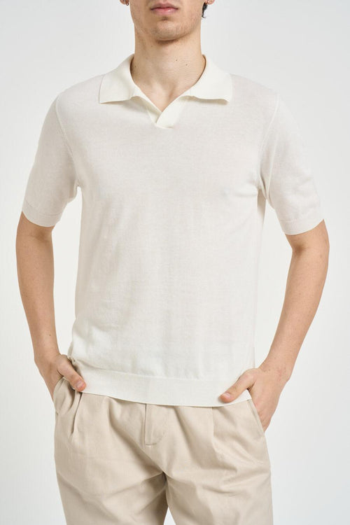 Polo uomo in maglia bianca