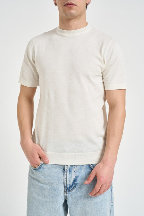 T-shirt uomo in maglia bianca