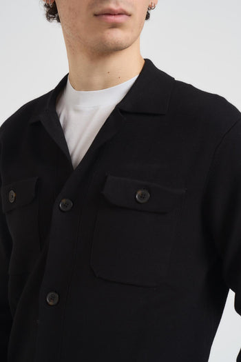 Giacca camicia uomo nero - 3