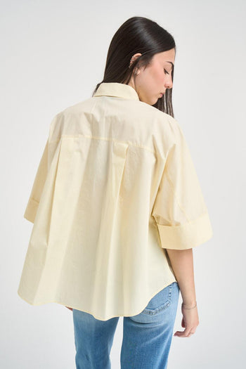 Camicia donna con strass giallo pastello - 3