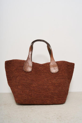 Borsa donna Tokyo in rafia mattone - 6