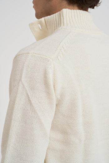 Cardigan uomo con bottoni latte - 5