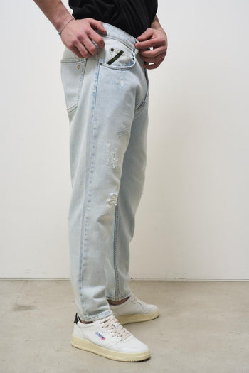 Regular fit light denim men's jeans - 5