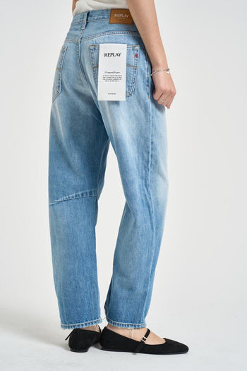 Jeans donna barrel Janie in denim chiaro - 5