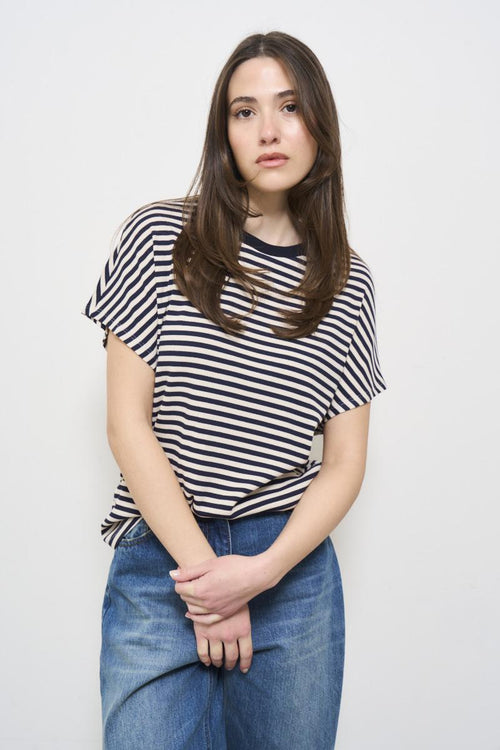Women's T-shirt blue striped - 2