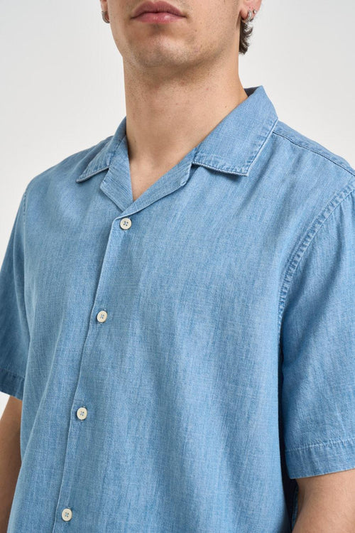 Camicia uomo manica corta azzurra - 2