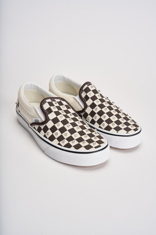 Sneakers donna Classic slip-on scacchi marrone - 2