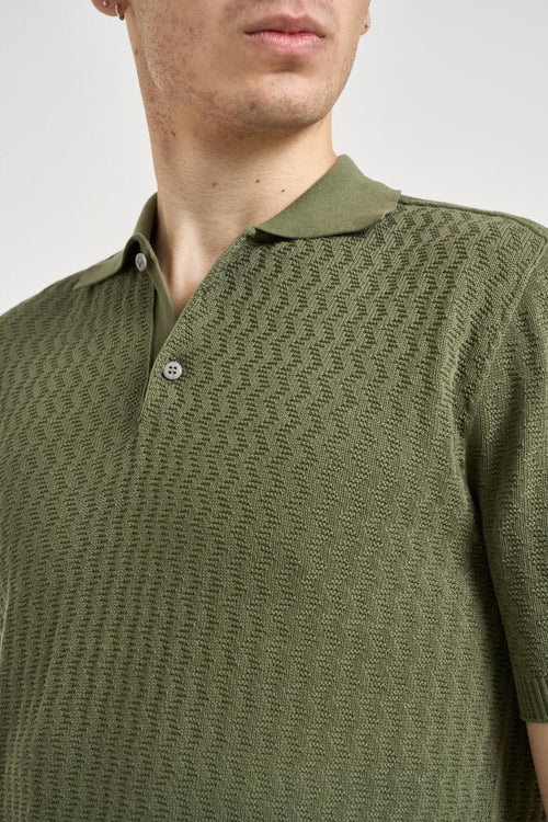 Polo uomo a maniche corte verde militare - 2