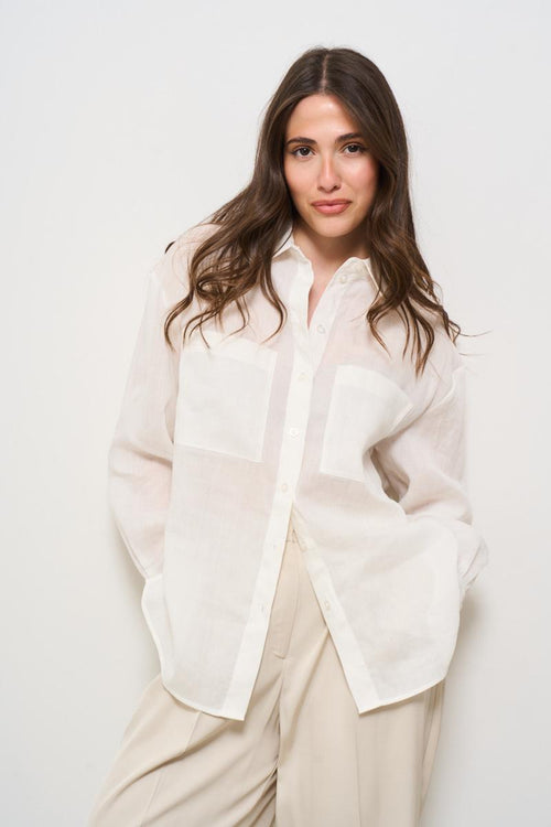 Camicia donna fantasia bianca