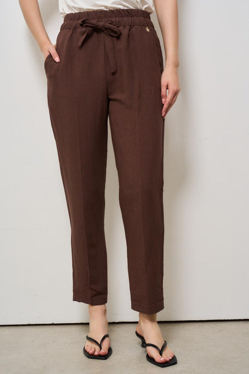 Pantalone donna regular marrone cioccolato