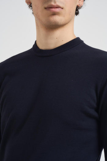 Girocollo uomo in lana blu - 3