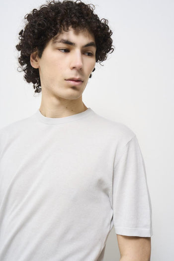 T-shirt uomo in maglia grigio perla - 3
