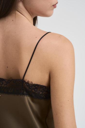 Abito donna lungo con pizzo verde - 6