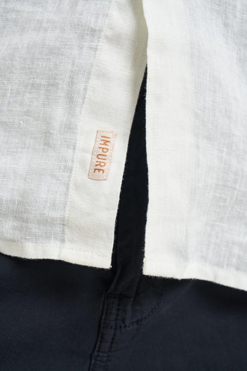 Camicia uomo in lino bianca - 6