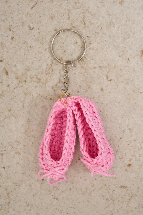 Portachiavi all'uncinetto ballerine rosa