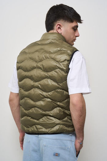 Men's green quilted down vest - 5