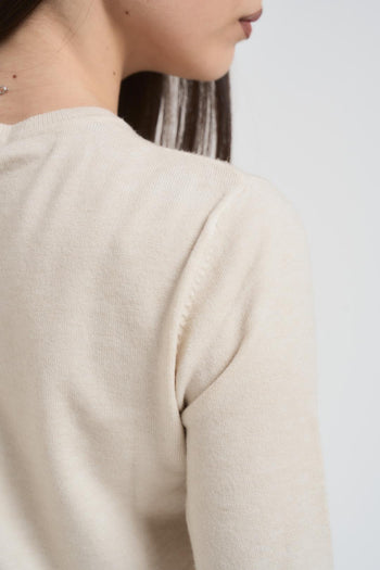 Maglia donna girocollo panna - 4