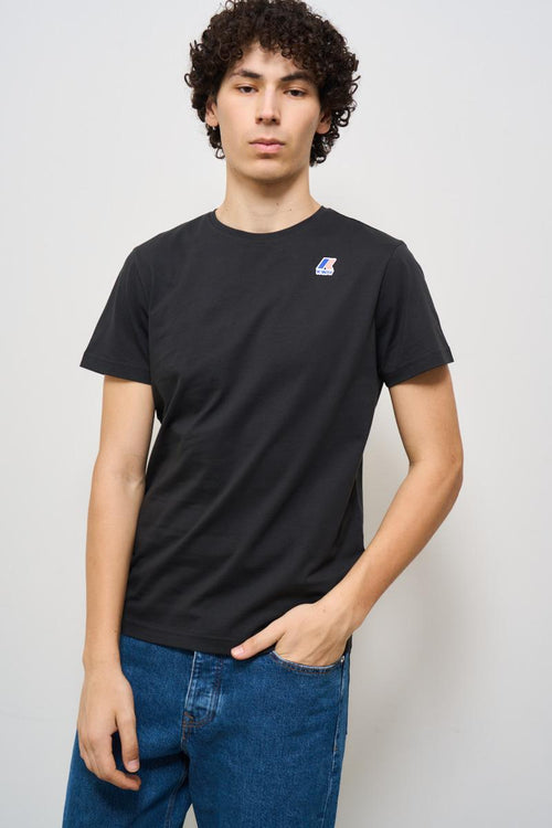 T-shirt uomo girocollo nera con logo