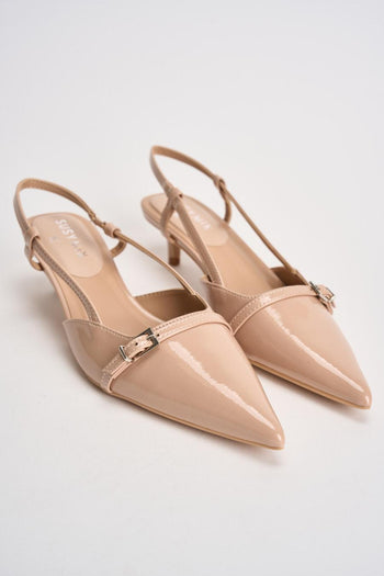 Slingback donna in vernice rosa cipria - 3