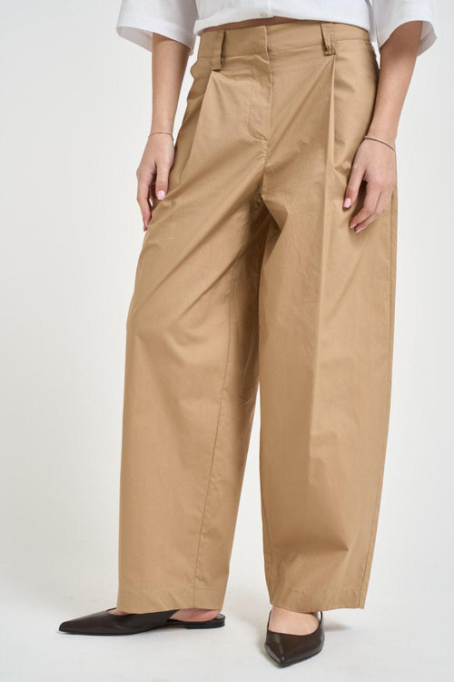 Pantalone donna balloon cammello