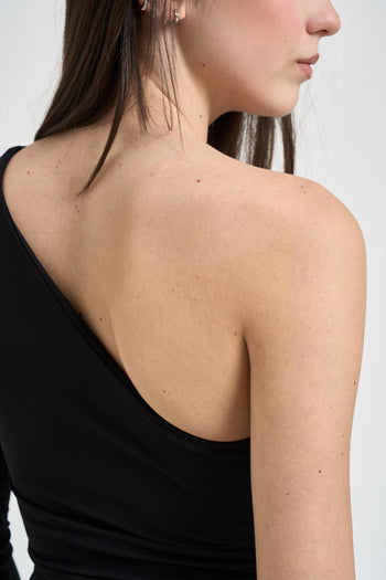 Abito donna lungo cut out nero - 6