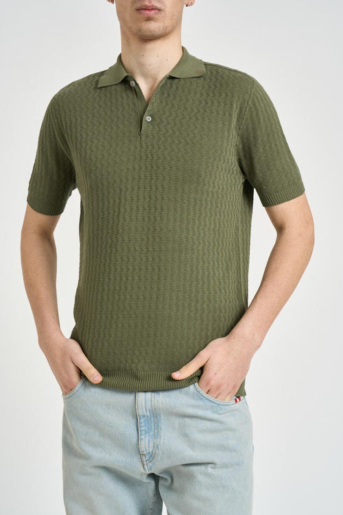 Polo uomo a maniche corte verde militare