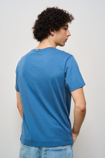 T-shirt uomo girocollo blu - 4