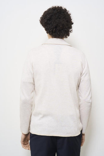 Giacca uomo in maglia panna - 4