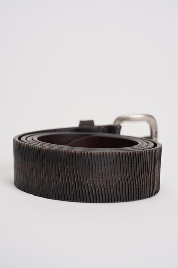 Cintura uomo in pelle pitonata marrone - 3