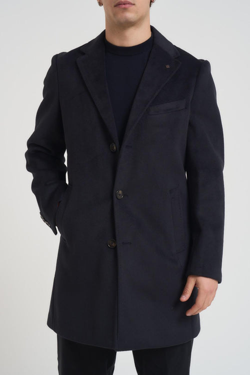 Cappotto uomo monopetto blu notte